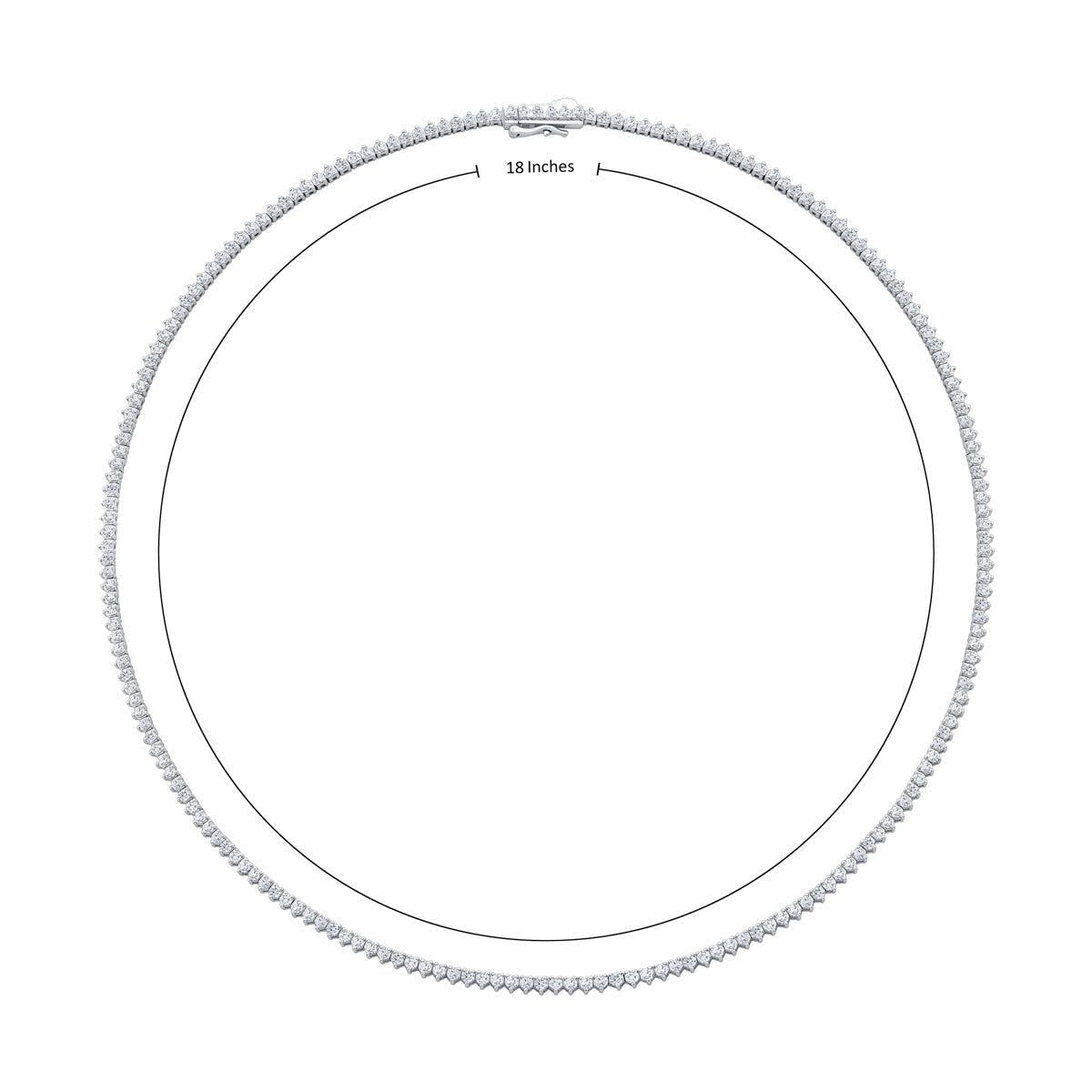 5.00ctw Round Brilliant Cut Diamond Tennis Necklace, 14ct White Gold - McGrocer