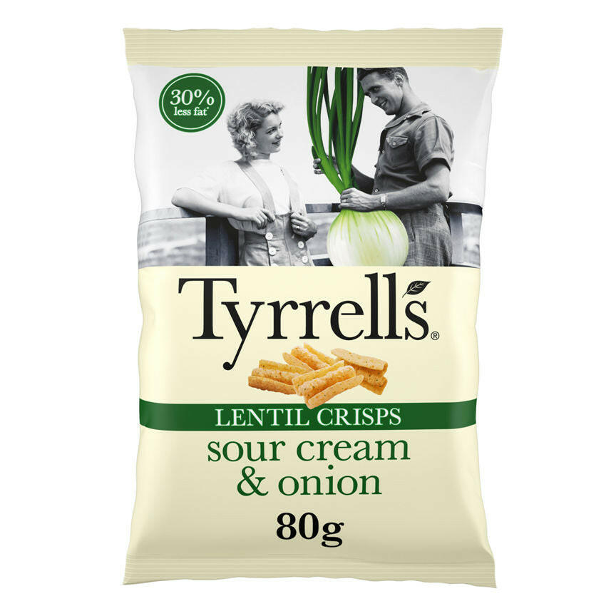 Tyrrells Lentil Crisps Sour Cream & Onion 80g GOODS ASDA