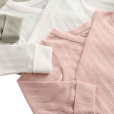 M&S Girls Pure Cotton Wrap Bodysuits, 6-9 M, Khaki