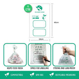 Eco Green Living Certified Compostable 4L Freezer Bags for Food Storage