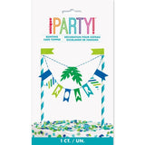 Blue Green Dinosaur Bunting Cake Topper