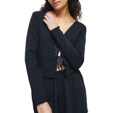 M&S Rib Pointelle Lounge Shortie Set, M, Navy