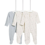 MS Dog Popper Footed Sleepsuit 3 Pack 6-9 Months Blue