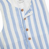 MS Blue Striped Romper 3-6 Months Blue