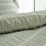 Catherine Lansfield Seersucker Super King Duvet Set Sage