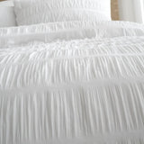 Catherine Lansfield Seersucker Super King Duvet Set White