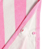MS Girls Pure Cotton Towelling Striped Poncho 5-6 Years Pink