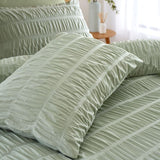 Catherine Lansfield Seersucker Double Duvet Set Sage