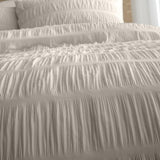 Catherine Lansfield Seersucker King Duvet Set Natural
