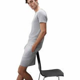 M&S Mens Autograph Pima Cotton Pyjama Shorts, M , Grey Marl