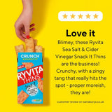 Ryvita Snack It Thins Sea Salt Cider Vinegar Flatbread Snacks