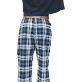 M&S Check Bottoms PJ Set, Large, Navy