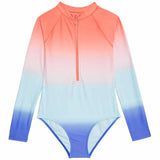 MS Girls Long Sleeve Swimming Costume 8-9 Years Multi