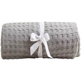 MS Collection Pure Cotton Large Waffle Throw One Size Light Grey