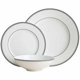 M&S 12 Piece Maxim Rim Dinner Set, One Size, Black Mix