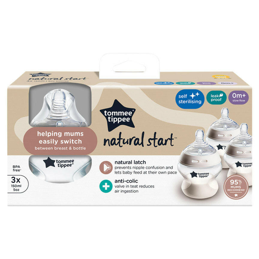 Tommee Tippee Closer to Nature 3 Baby Bottles 0+ Months GOODS ASDA