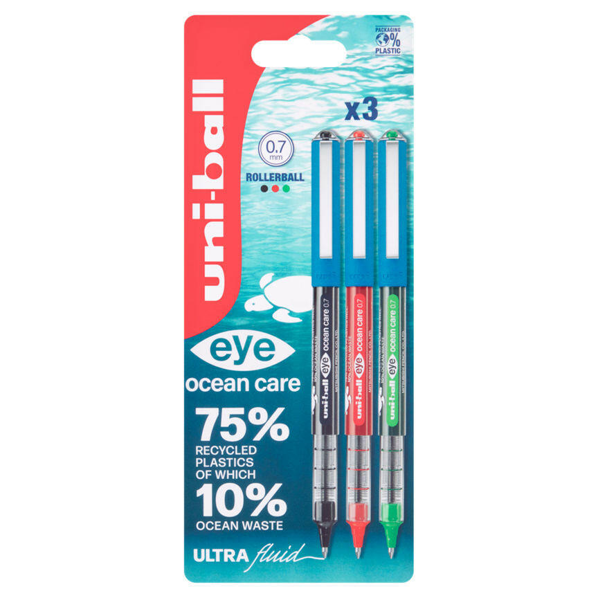Uni Ball 3 Eye Ocean Care Ultra Fluid Rollerball 0.7mm GOODS ASDA