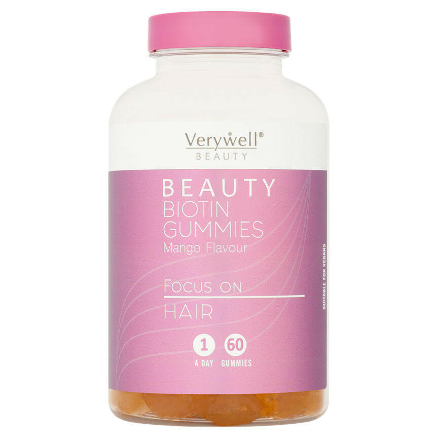 Verywell Beauty Biotin Gummies Mango Flavour 1 A Day 60 Gummies GOODS ASDA