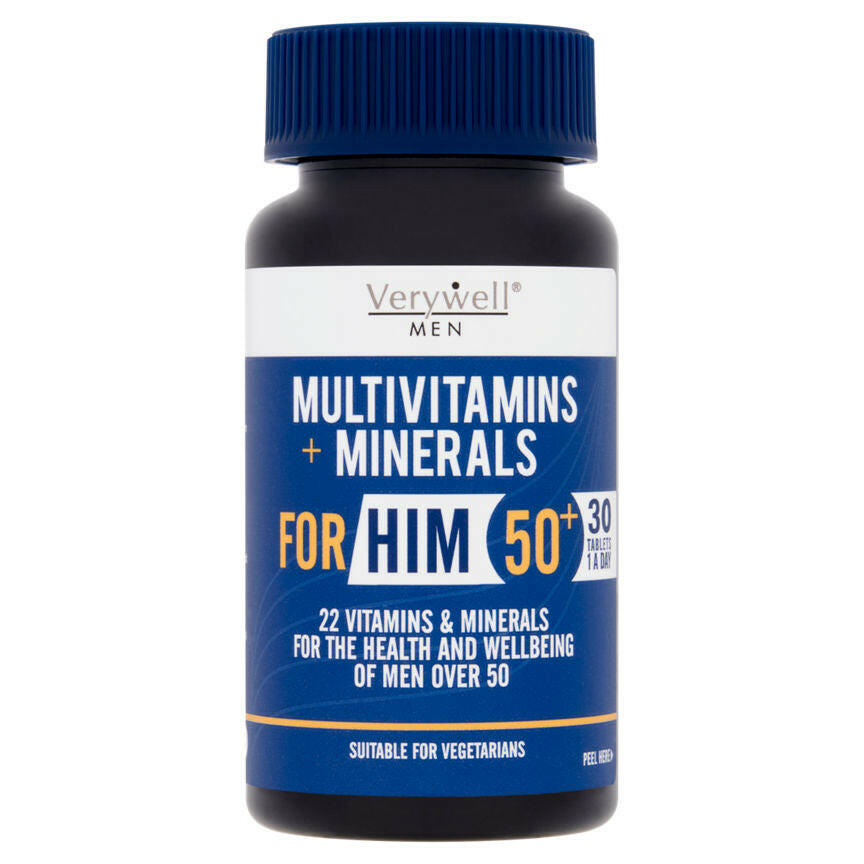 Verywell Men Multivitamins + Minerals for Him 50+ 1 A Day 30 Tablets GOODS ASDA