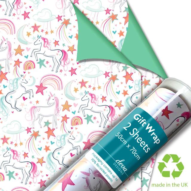 Unicorns Gift Wrap Sheets 2 per pack GOODS M&S