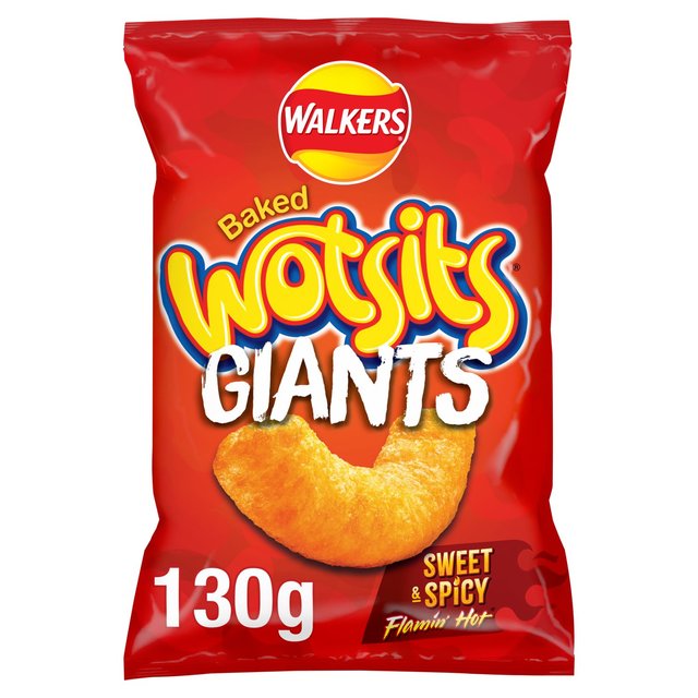 Walkers Wotsits Giants Sweet & Spicy Flamin' Hot Sharing Bag Snacks 130g GOODS M&S