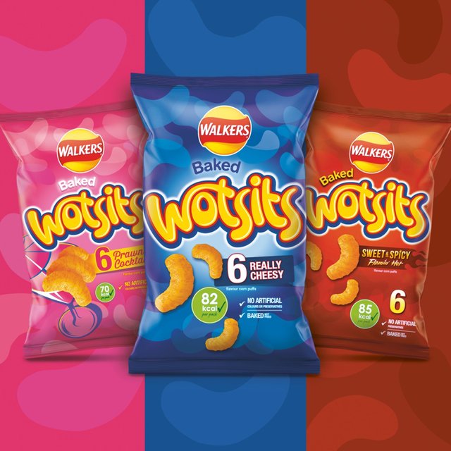 Walkers Wotsits Sweet & Spicy Flamin Hot Multipack Snacks 6 per pack GOODS M&S