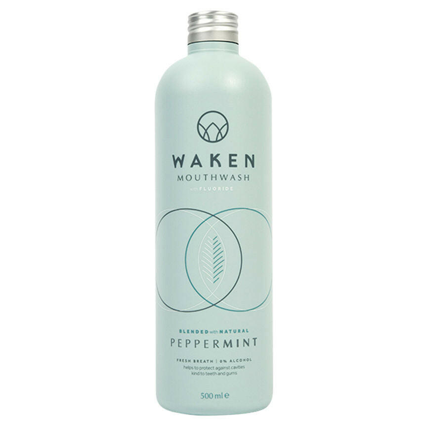 Waken Mouthwash with Fluoride Peppermint 500ml GOODS ASDA
