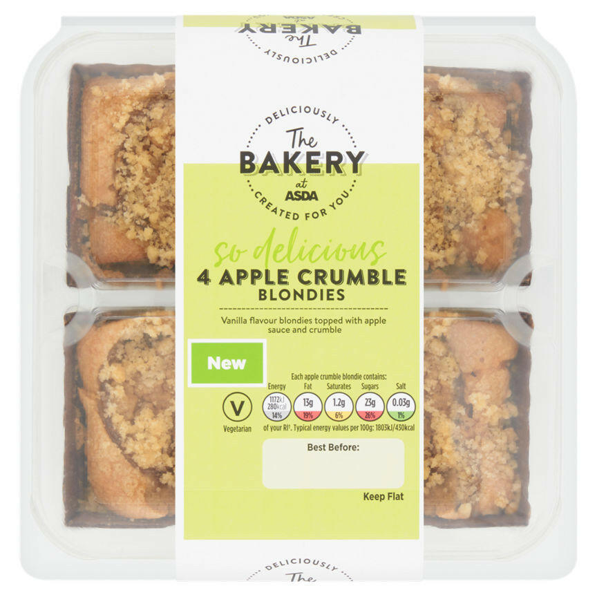 The BAKERY at ASDA 4 Apple Crumble Blondies GOODS ASDA