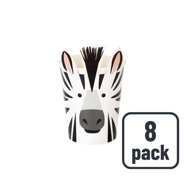 Zebra Recyclable Paper Party Cups   8 per pack GOODS M&S