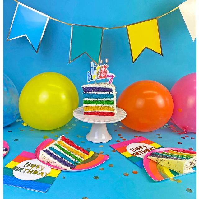 Talking Tables Rainbow Happy Birthday Napkins 20 per pack GOODS M&S