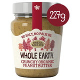 Whole Earth Organic Crunchy Palm Oil Free Peanut Butter 227g Nut butter Sainsburys