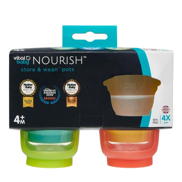 Vital Baby Store & Wean Pots    4 x 120ml GOODS M&S