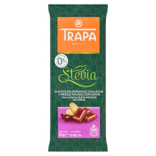 Trapa Milk Chocolate with Puffed Rice with Stevia 75g GOODS M&S