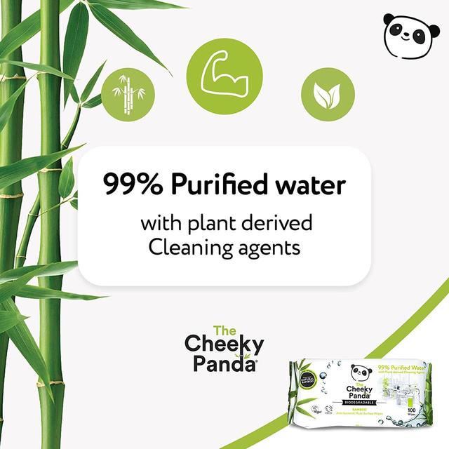 The Cheeky Panda 100% Bamboo Antibacterial Multi Surface Wipes   90 per pack GOODS M&S