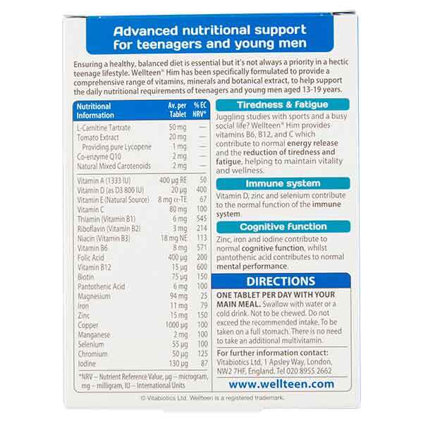 Vitabiotics Wellteen Him 30 Tablets GOODS Superdrug