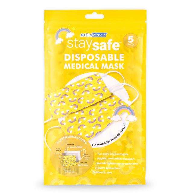 Stay Safe Kids Covid Face Covering   5 per pack GOODS M&S