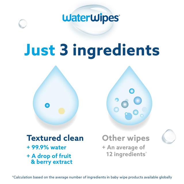 WaterWipes Baby Wipes Sensitive Weaning Plastic Free Wipes 720 Wipes 12 x 60 per pack GOODS M&S