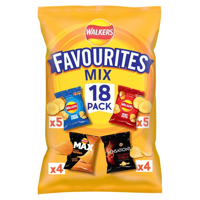Walkers Favourites Mix Multipack Snacks Crisps 18 per pack GOODS M&S