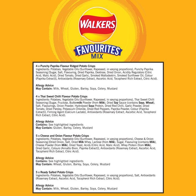 Walkers Favourites Mix Multipack Snacks Crisps 18 per pack GOODS M&S