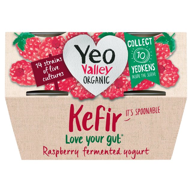 Yeo Valley Organic Raspberry Kefir Yogurt 4 x 100g GOODS M&S