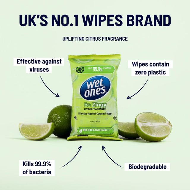 Wet Ones Be Zingy Biodegradable Antibacterial wipes GOODS M&S