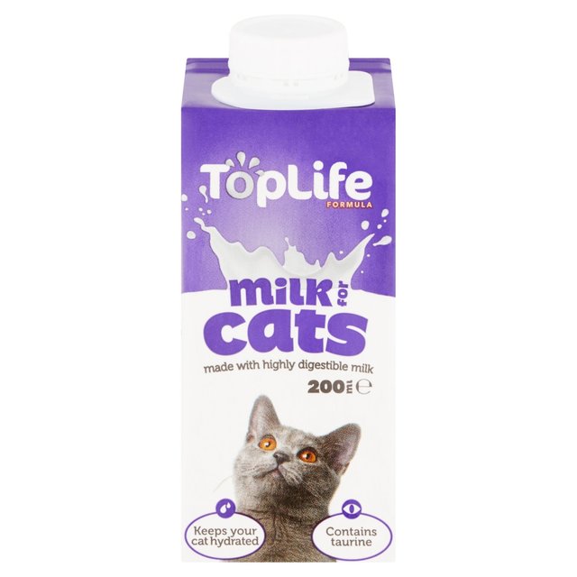 TopLife Lactose Reduced Cows Milk for Cats 200ml GOODS M&S