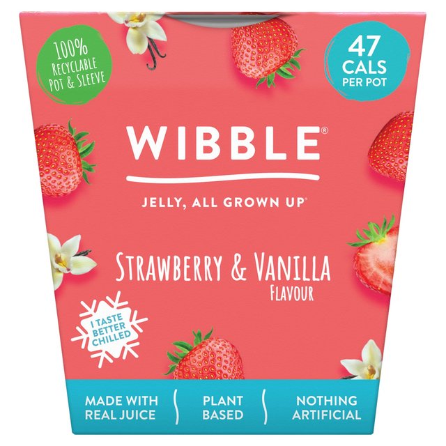 Wibble Strawberry & Vanilla Jelly Pot 150g GOODS M&S