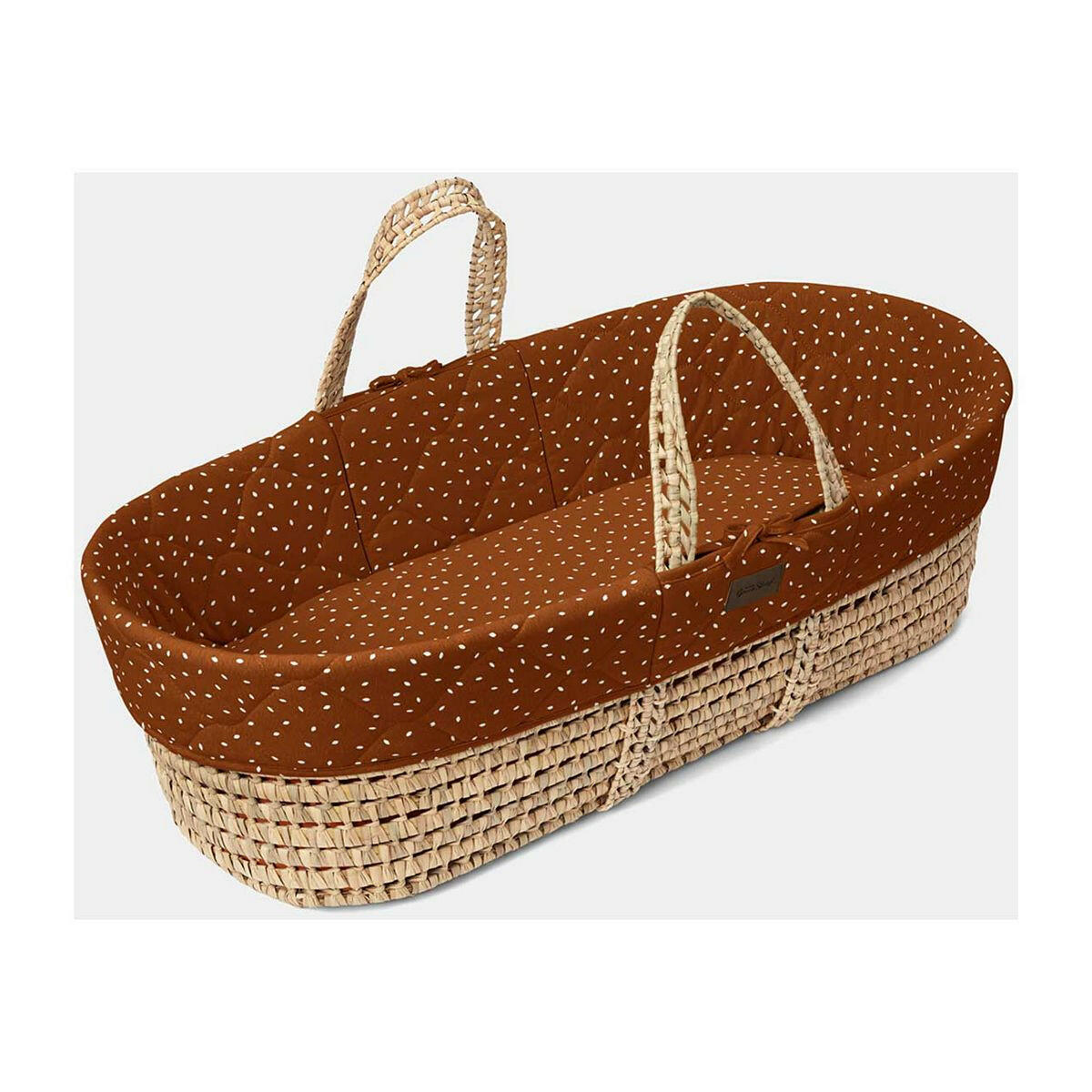 The Little Green Sheep Natural Quilted Moses Basket & Mattress - Terracotta Rice GOODS Boots