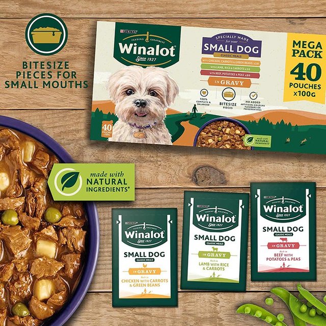 Winalot Meaty Chunks Small Dog Mixed in Gravy Wet Dog Food 40 x 100g GOODS M&S
