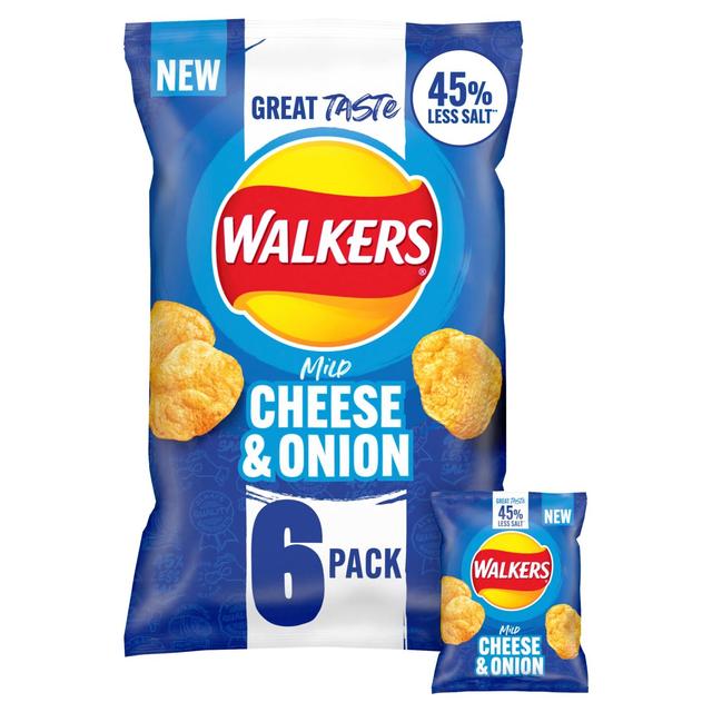 Walkers Less Salt Mild Cheese & Onion Multipack Crisps 6 per pack GOODS M&S