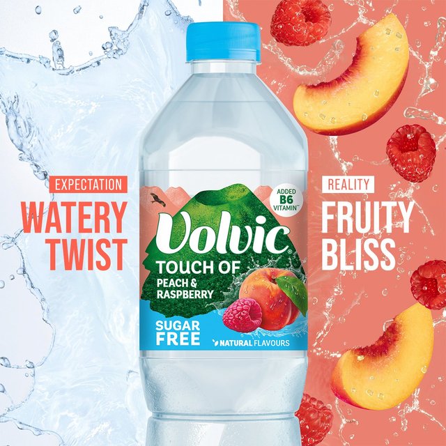 Volvic Touch of Fruit Sugar Free Peach & Raspberry Natural Flavoured Water   1.5L GOODS M&S