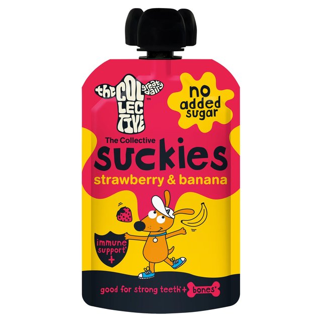 The Collective Suckies No Added Sugar Strawberry & Banana Yoghurt 90g GOODS M&S