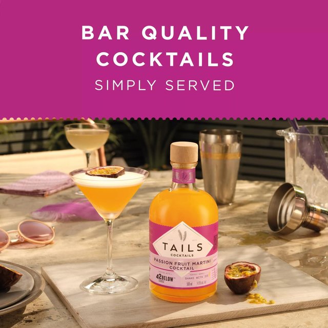 Tails Cocktails 42 Below Vodka Passionfruit Martini Premixed Cocktail 500ml GOODS M&S