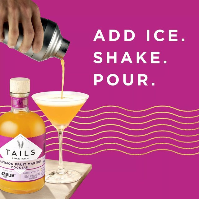 Tails Cocktails 42 Below Vodka Passionfruit Martini Premixed Cocktail 500ml GOODS M&S